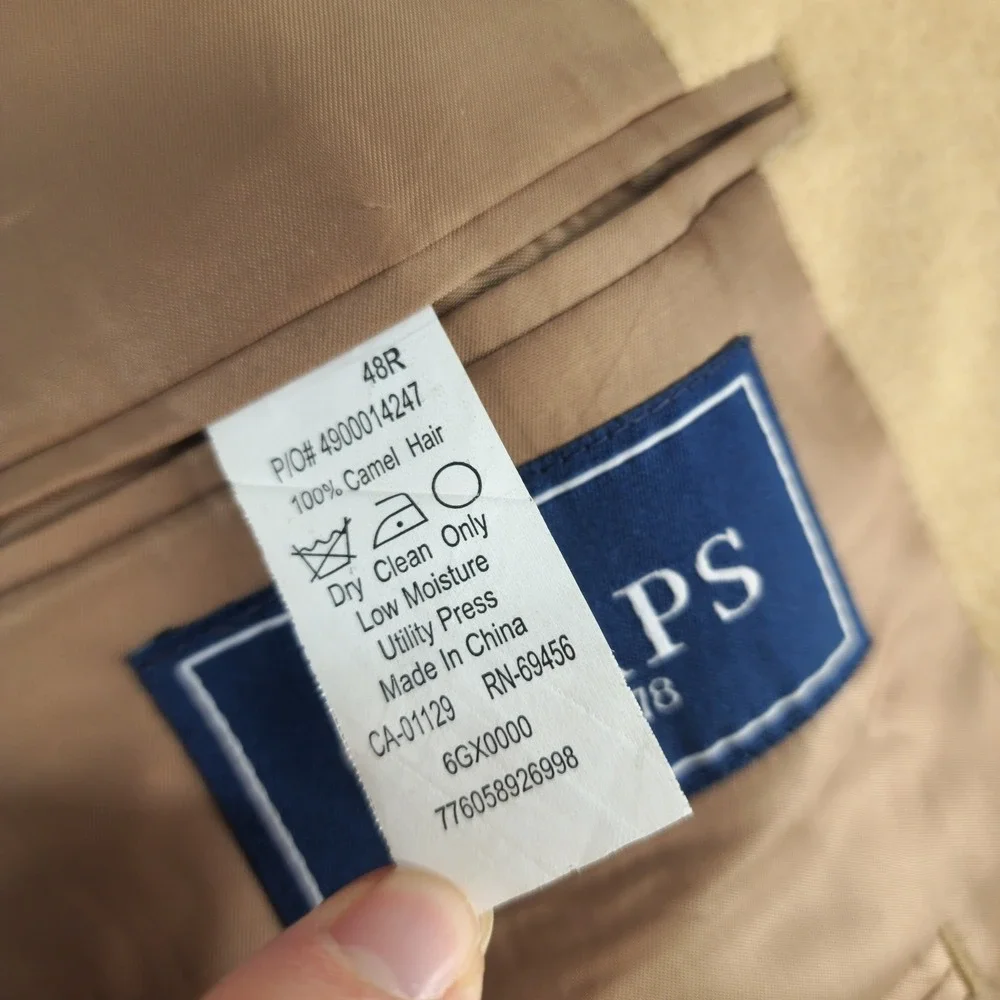 Chaps 48R | Tan‎ 100% Camel Hair Two Button Blazer Sport Coat Mens